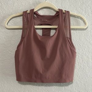 Lululemon Mauve double strap mesh longline bra or cropped tank 4